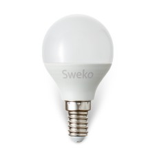 Лампа светодиодная шар матовая 42LED-G45-7W-230-E14-P, SWEKO 38450, 38452, 38545