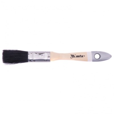 Кисть плоская, натуральная черная щетина, деревянная ручка 3/4" MTX 82616