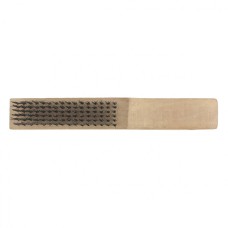 Щетка зачистная шестирядная, закаленная прямая проволока с деревянной ручкой Сибртех