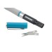 Нож для дизайна, выдвижное перовое лезвие, двухкомпонентная рукоятка, металлическая клипса для фиксации, 150 мм, 2 запасных лезвия Gross 78885