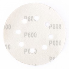 Круг абразивный на ворсовой подложке под "липучку", перфорированный, P 600, 125 мм, 5 шт Matrix
