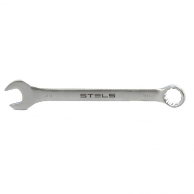 Ключ комбинированный, 20 мм, CrV, матовый хром Stels 15215