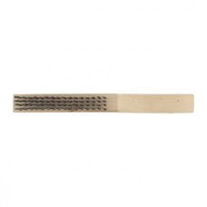 Щетка зачистная четырехрядная, закаленная прямая проволока с деревянной ручкой Сибртех