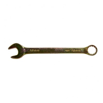 Ключ комбинированный, 19 мм, желтый цинк Сибртех 14983