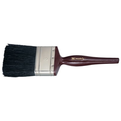 Кисть плоская "Декор" 3" (75 мм), натуральная черная щетина, деревянная ручка MTX 82640