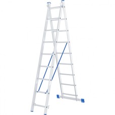Лестница, 2 х 9 ступеней, алюминиевая, двухсекционная, Россия, Сибртех