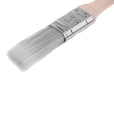 Кисть плоская 1", мягкая платиновая искусственная щетина, деревянная ручка