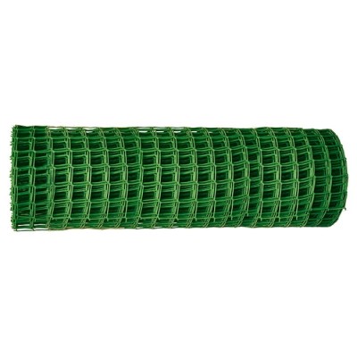 Решетка заборная в рулоне, 1 х 20 м, ячейка 15 х 15 мм, пластиковая, зеленая, Россия 64512